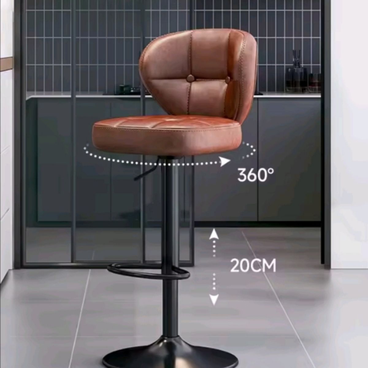 ARTIHOGAR - Pack Sillas Bar  Alex Nordic Taburete Ecocuero Café