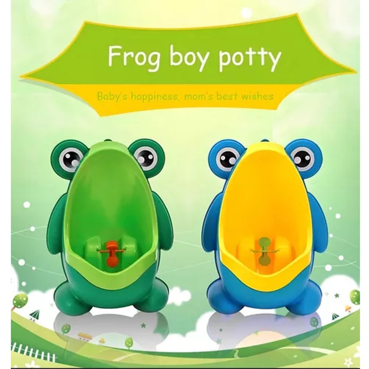 GENERICO - Mingitorio baño entrenador orinal niño rana color azul