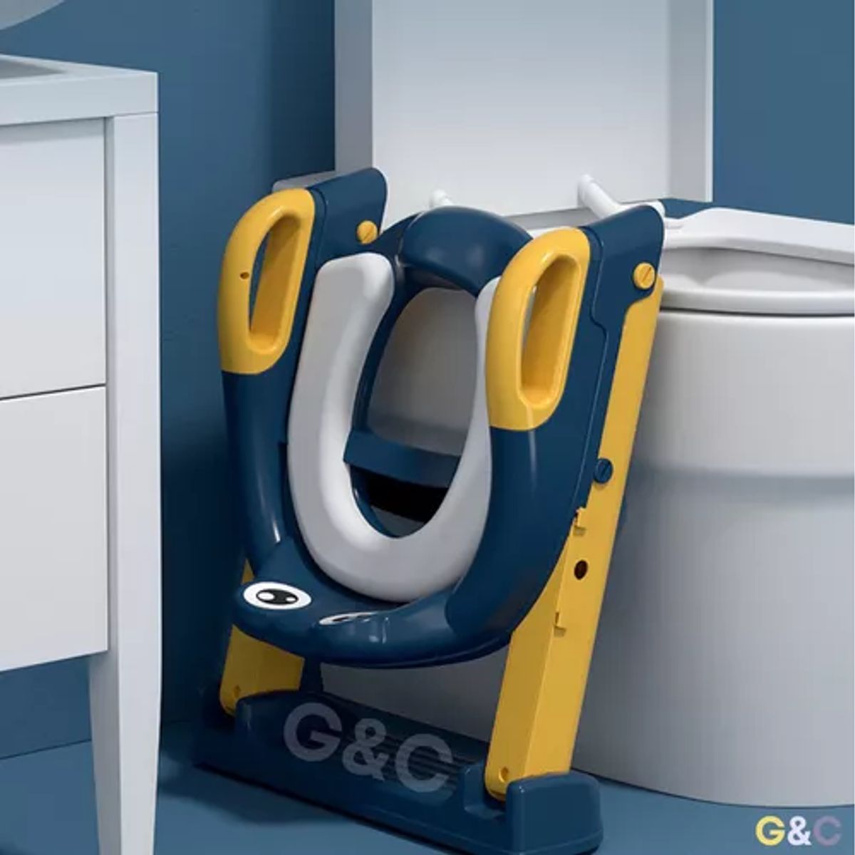 GENERICO - Asiento entrenador de baño cescalera y agarradera niños