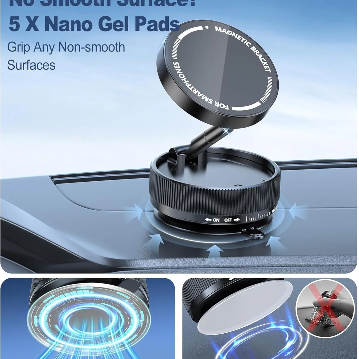 KUANGYE - Nuevo Soporte Magnético De Ventosa Para Teléfono En Coche