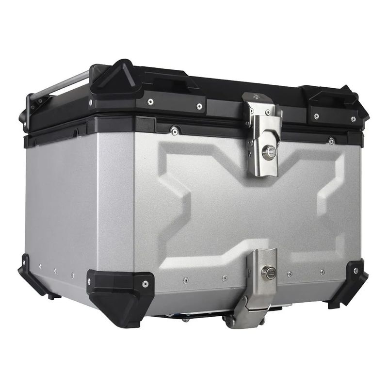 GENERICO - Maleta Top Case Aluminio Moto 45 L Silver/black X-series