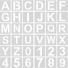 KUANGYE - Plantillas De Letras/números De 4 In, Reutilizables, 36 Pcs