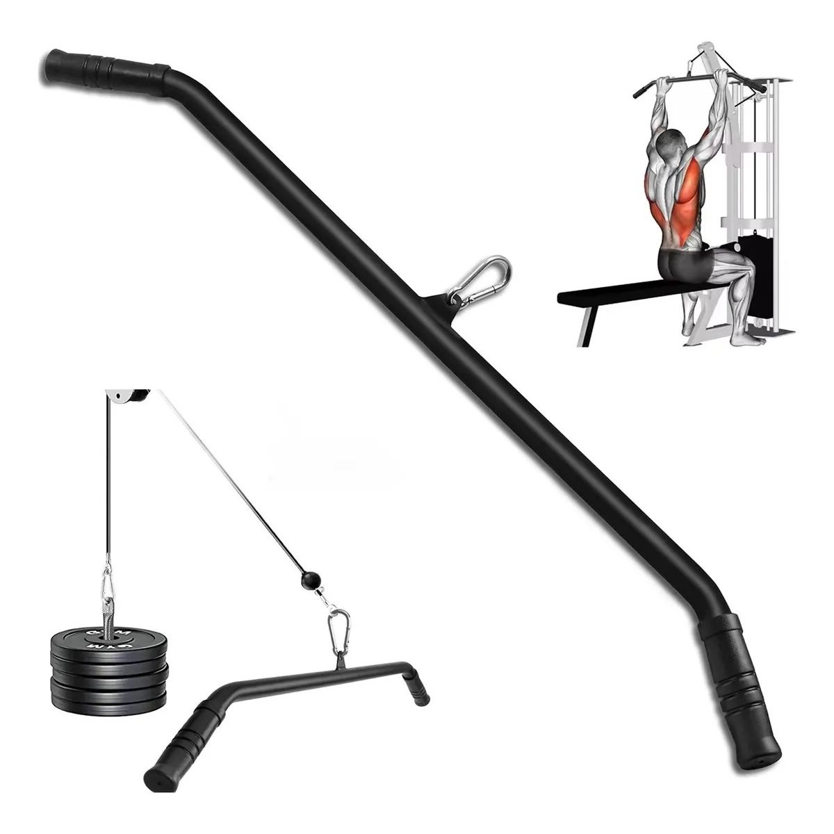 GENERICO - Barra Para Polea Largo 1mtr - Gimnasio Dorsal Triceps Biceps