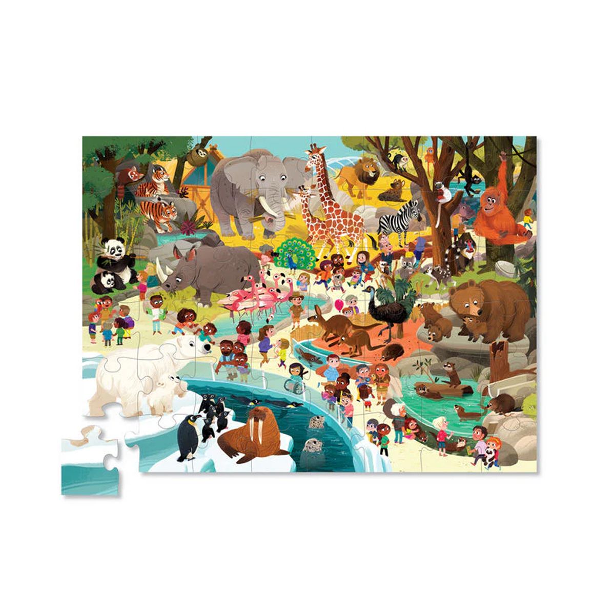 CROCODILE CREEK - Puzzle Un Día en el Zoológico 48pcs Crocodile Creek