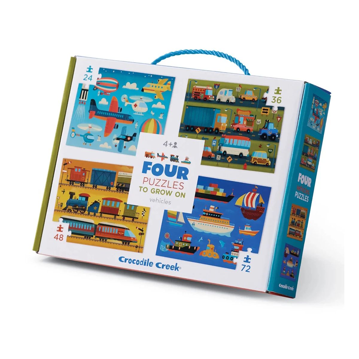CROCODILE CREEK - Cuatro Puzzles de Vehículos Crocodile Creek