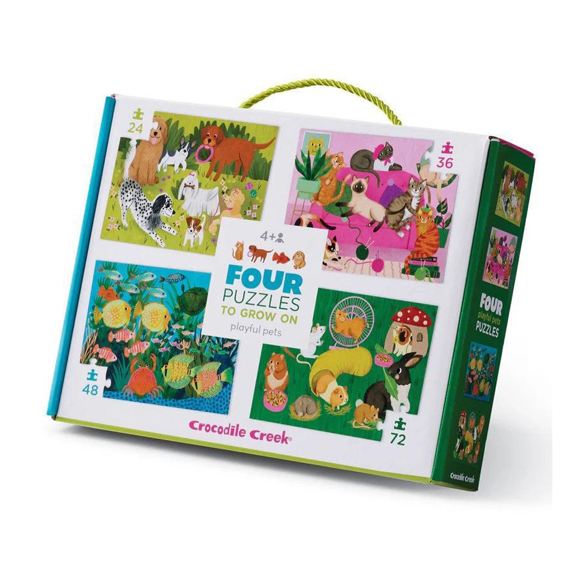 CROCODILE CREEK - Cuatro Puzzles Mascotas Juguetonas Crocodile Creek