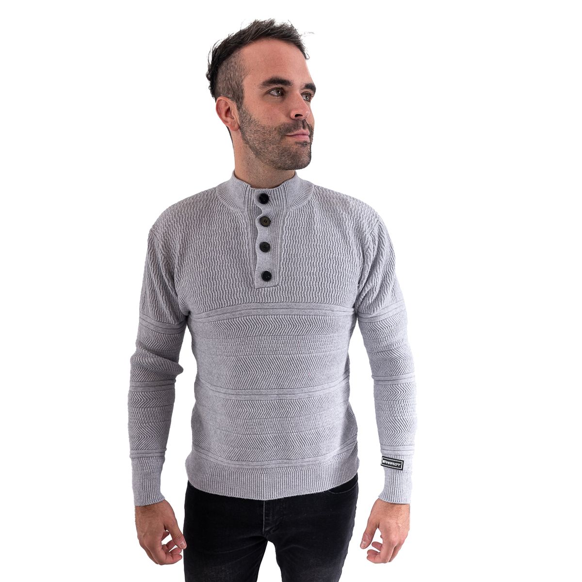 PARROT - Sweater de Cuello Alto con 4 botones