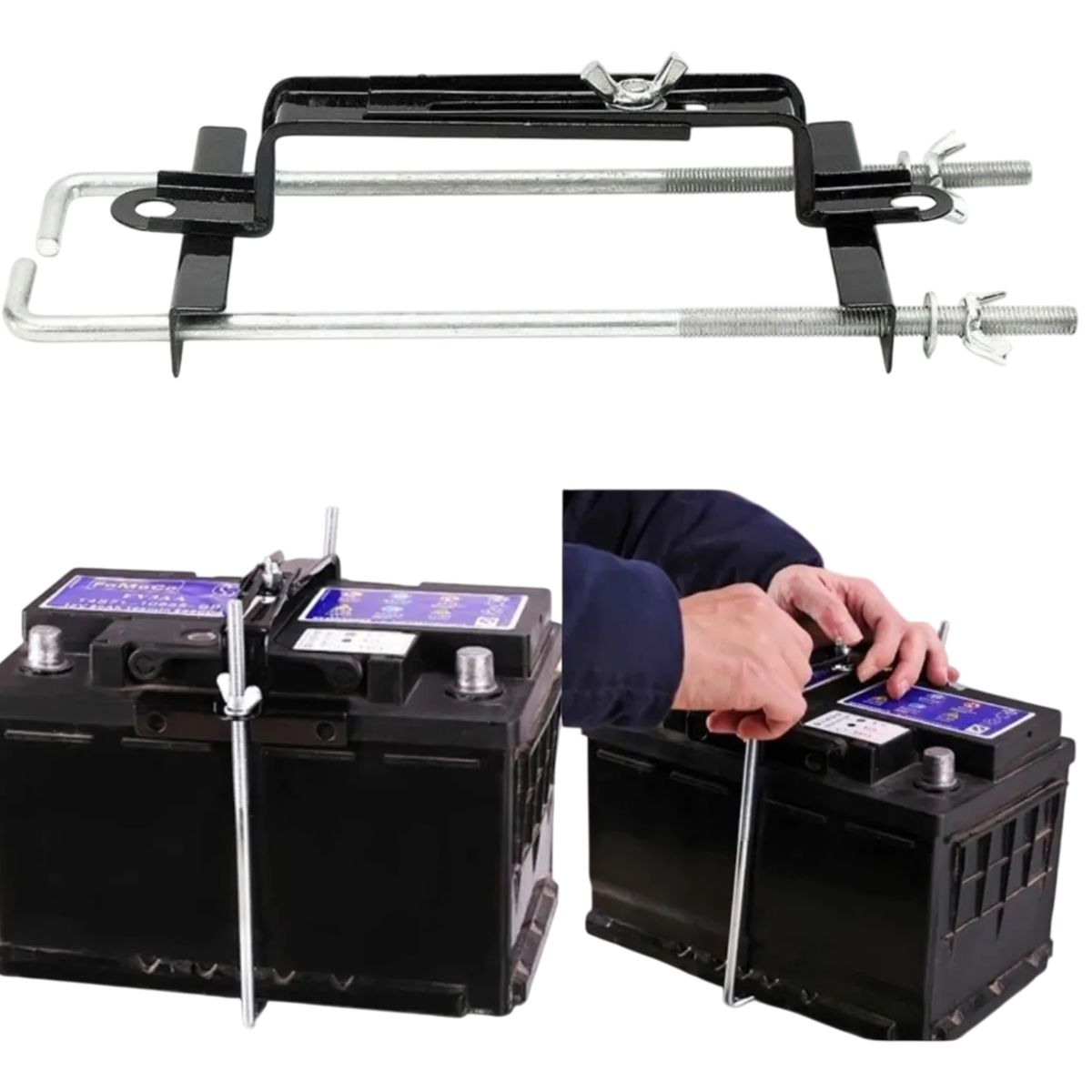 GENERICO - Soporte Fijador Batería Ajustable Auto Seguro Estabilizador