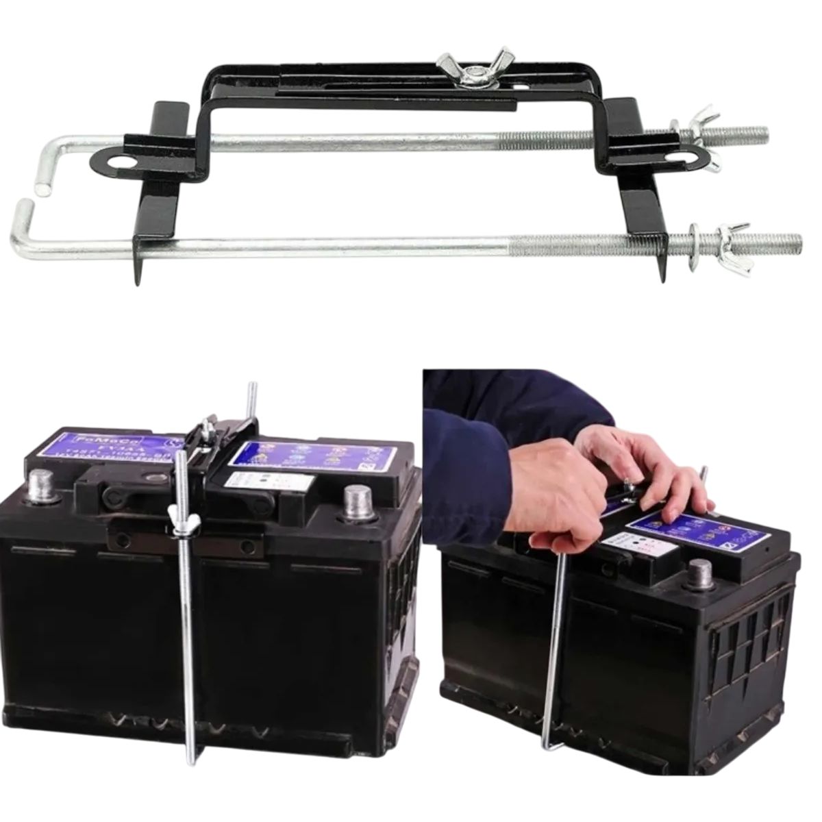 GENERICO - Soporte Fijador Batería Ajustable Auto Seguro Estabilizador