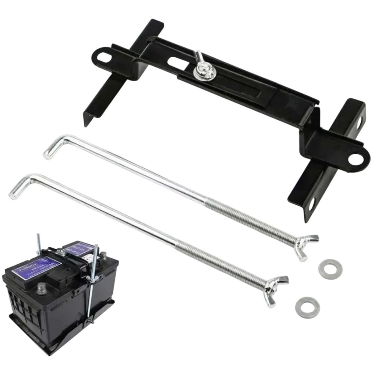 GENERICO - Soporte Fijador Batería Ajustable Auto Seguro Estabilizador