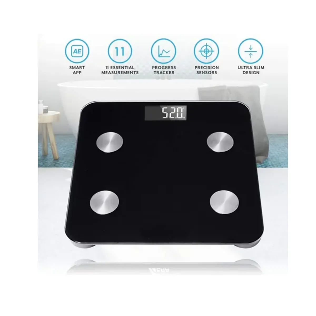 GENERICO - Balanza Pesa Digital Inteligente Con Bluetooth mide Imc