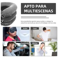 MOVI - Almohada Cuello Ortopédica Inflable para Descanso Cervical 3 Capas