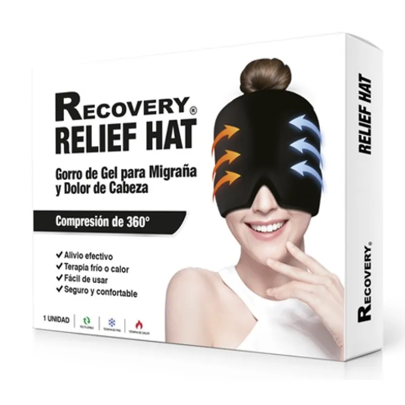 RECOVERY - Compresa Gorro Gel 360° Frio Y Calor Alivia Migraña Dolores de Cabeza