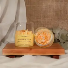 GENERICO - Vela Flor Peonia Pausa Energetica Aroma Mandarina citricos y caramelo