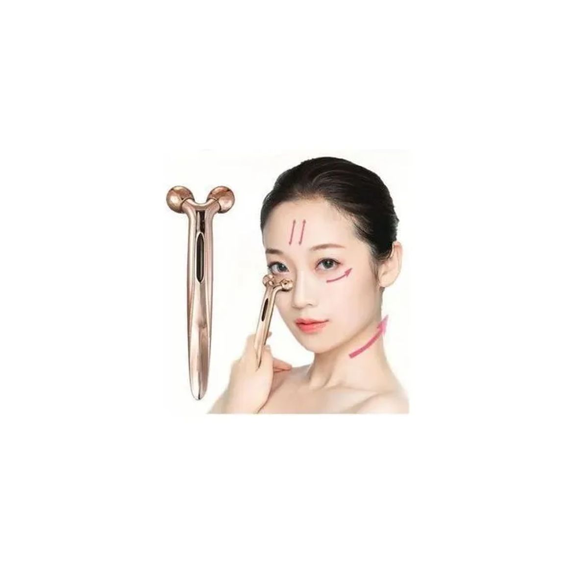 GENERICO - Masajeador Facial Corporal 3d Rodillo Manual Andorse