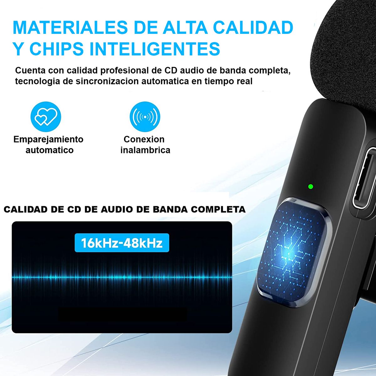 GENERICO - Microfono Inalambrico Para iPhone Microfono Lavalier Celular