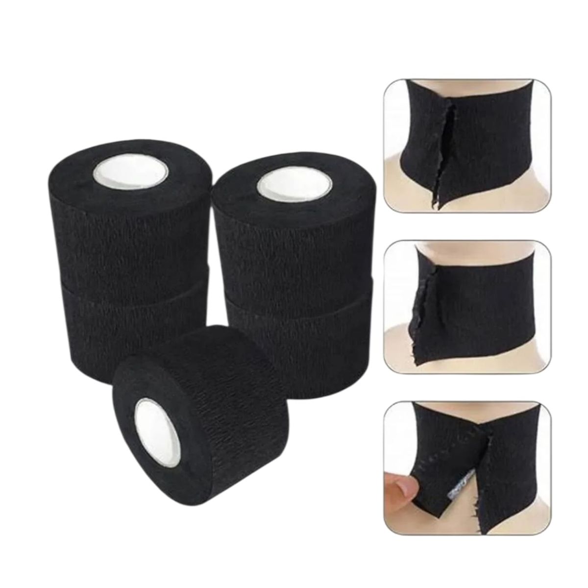 GENERICO - Papel de Cuello Barberia Desechable 5 Rollos NG