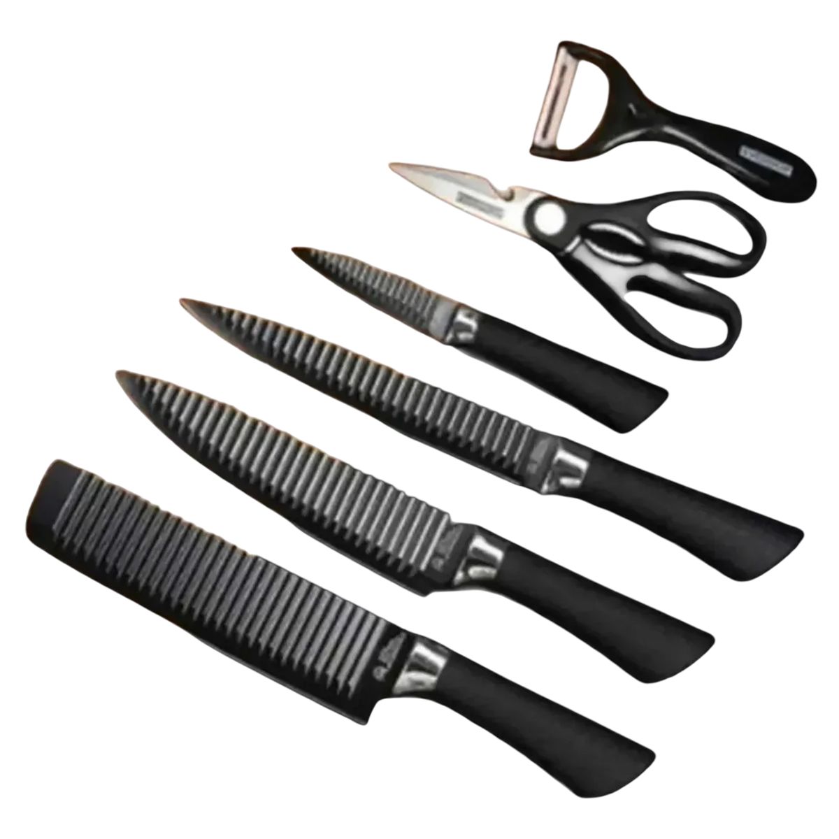 GENERICO - Set De 6 Cuchillos Juego Cuchillos Cocina Tijera Pelador