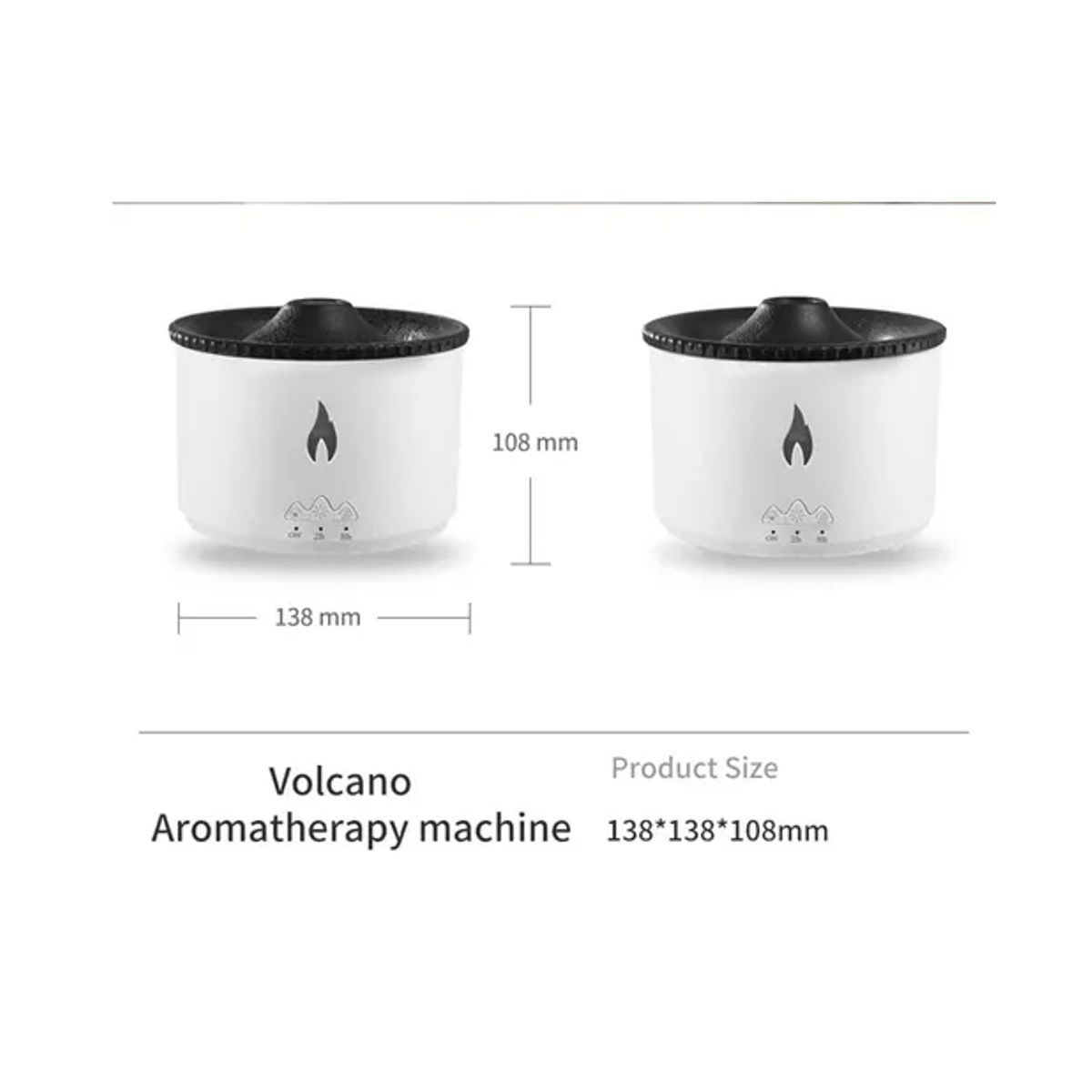 GENERICO - Humidificador Difusor De Aromas Volcán Erupción Ultrasónico