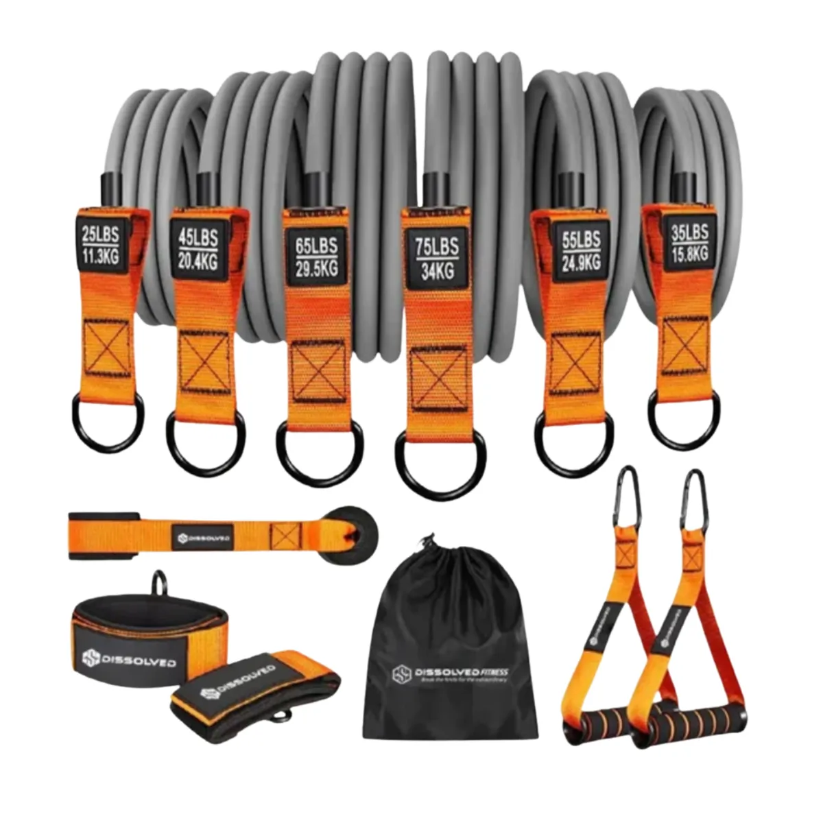 GENERICO - Set Bandas De Resistencia Con Accesorios Fitness En Casa