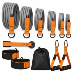 GENERICO - Kit Bandas Resistencia 6 Niveles hasta 300 lbs Ganchos Metálicos