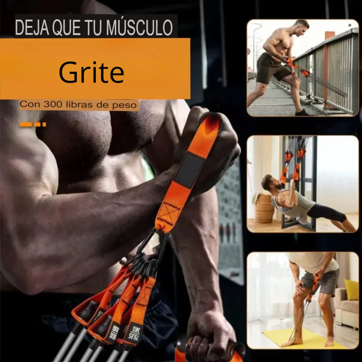 GENERICO - Set Bandas De Resistencia Con Accesorios Fitness En Casa