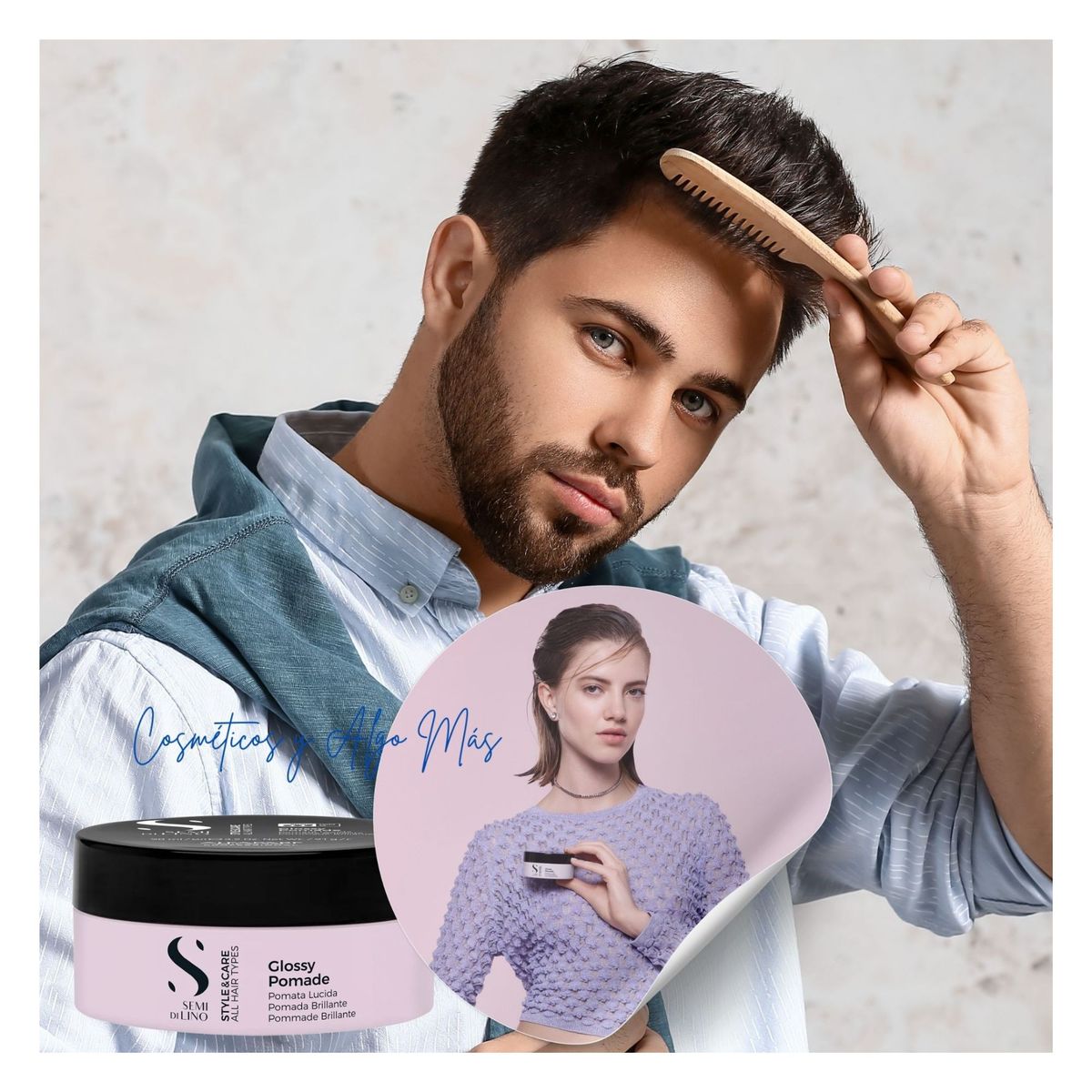ALFAPARF MILANO - Glossy Pomade cera capilar de fijacion suave en tarro 90ml