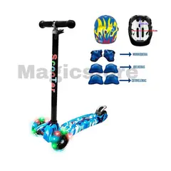 GENERICO - Scooter Monopatín Infantil camuflado con set de protección