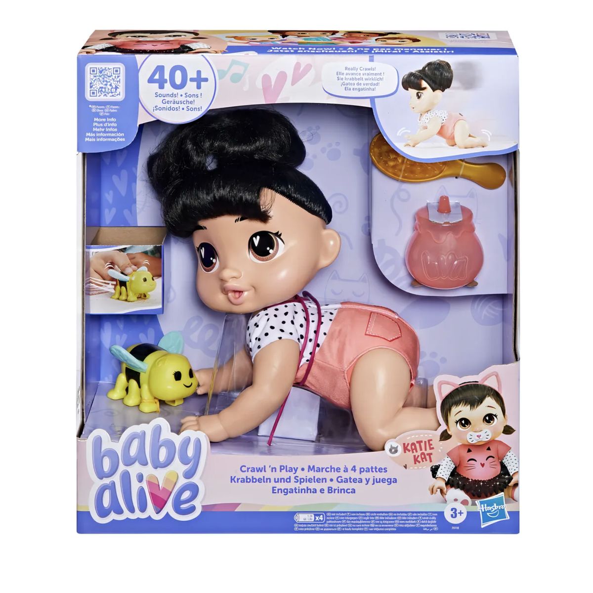 HASBRO - Muñeca Baby Alive Gatea Y Juega Katie Kat