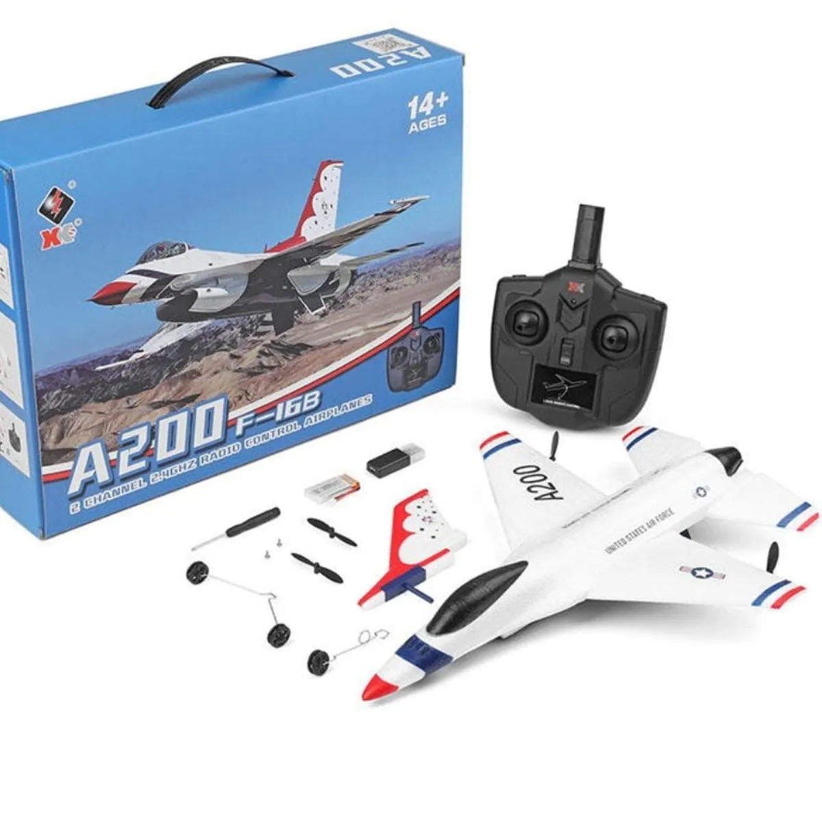 GENERICO - Avion Control Remoto A200 F16 B. 2,4 Ghz