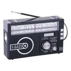 MOVI - Radio portátil AM-FM Multiuso con Linterna Panel Solar pilas y 220V