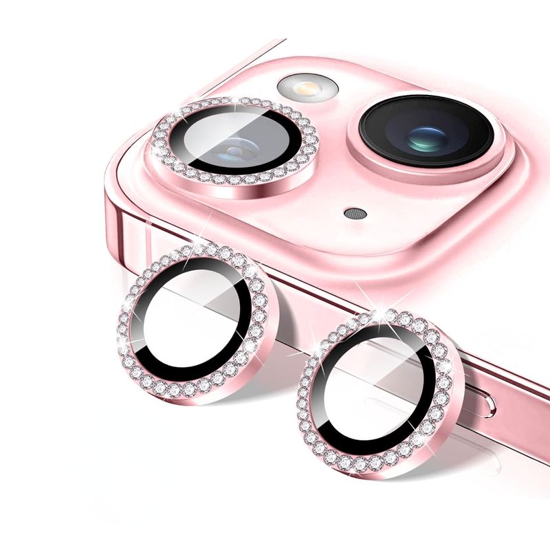 JOIGO - Protector Lente Camara Para iPhone 16/16 Plus Diamante Rosa