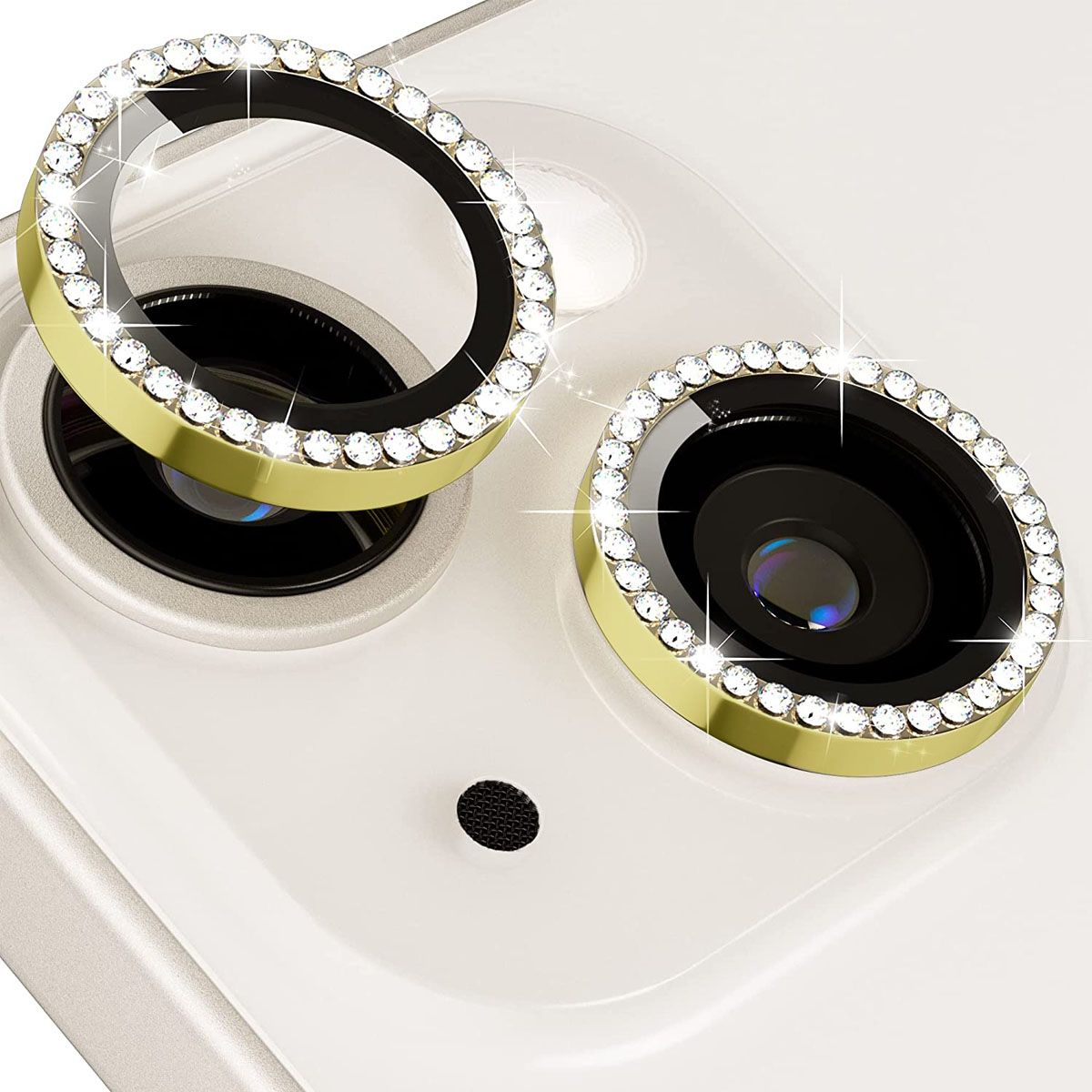 JOIGO - Protector Lente Camara Para iPhone 16/16 Plus Diamante Dorado