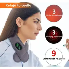 MOVI - Masajeador Térmico De Cuello 2 en 1 (Vibración y Terapia Calor)