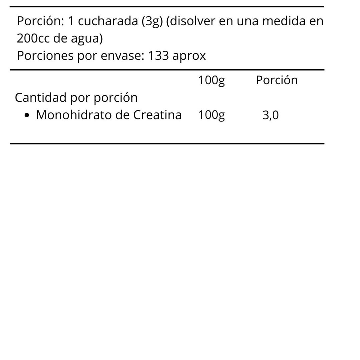 INNER ARMOUR - CREATINA MONOHIDRATADA 400GR 133 SERVICIOS – INNER ARMOUR