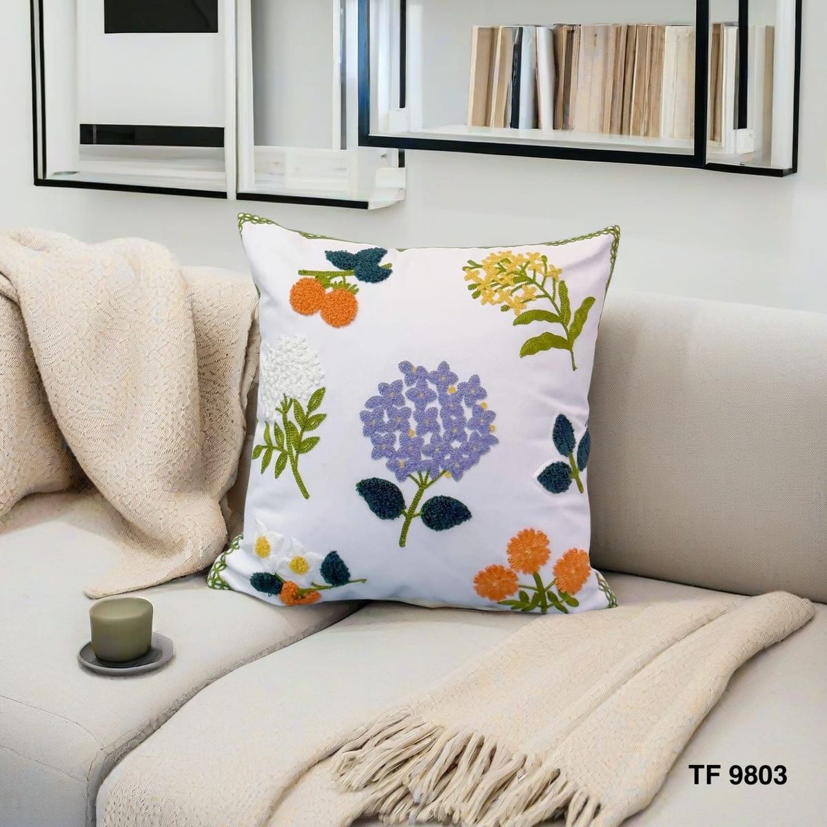 GENERICO - PACK / 2 FUNDAS PARA COJÍN BORDADOS