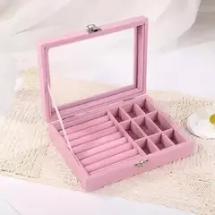 GENERICO - Caja joyero organizador de plush 20 x 15cm