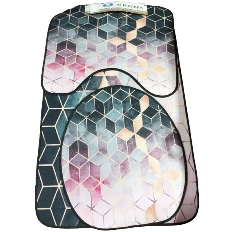 GENERICO - Set de baño alfombras diseño 3 piezas