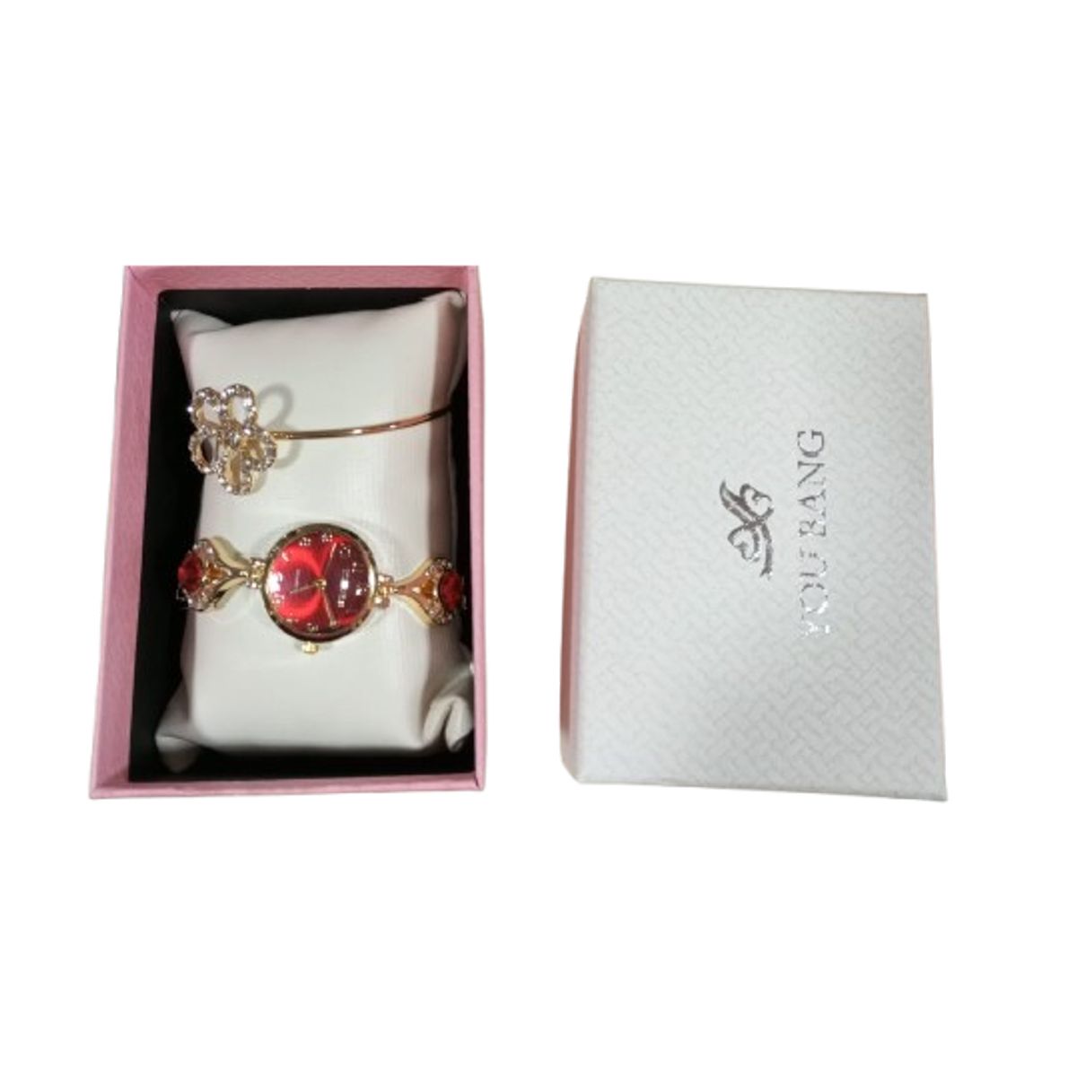 GENERICO - Set caja linda reloj con pulsera 2 piezas de acero inoxidable mujer