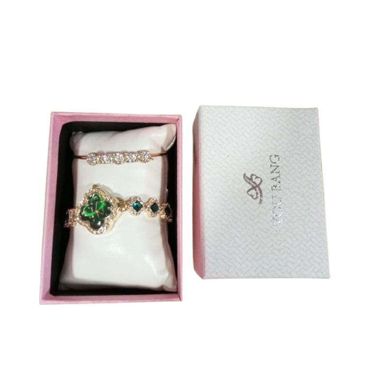 GENERICO - Set caja linda reloj con pulsera 2 piezas de acero inoxidable mujer