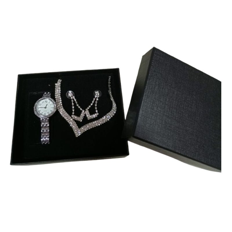 GENERICO - Set caja linda reloj con accesorios 4unds de acero inoxidable mujer