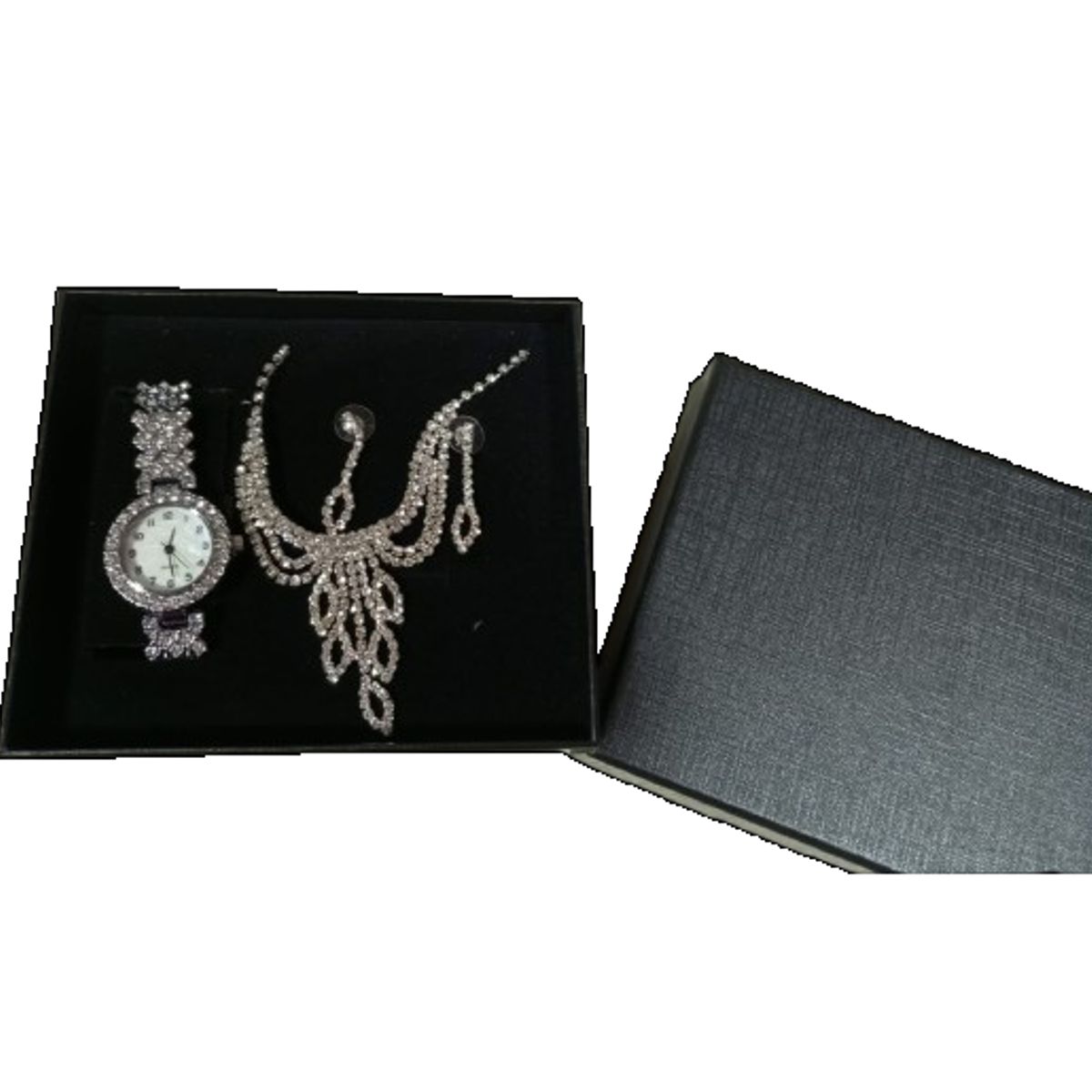 GENERICO - Set caja linda reloj con accesorios 4unds de acero inoxidable mujer