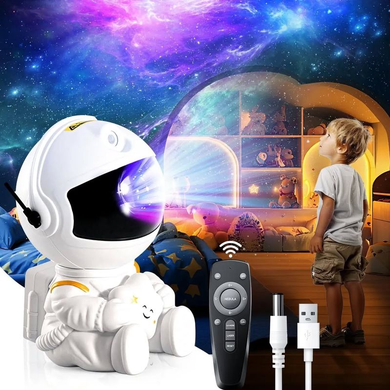 GENERICO - Lampara proyeccion de estrellas astronauta control remoto