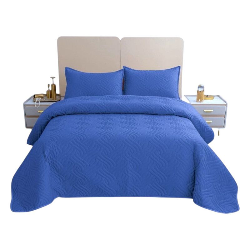 GENERICO - Cobertor De Verano 15 Plazas + 1 Funda Cubrecama 180x230cm Azul Rey