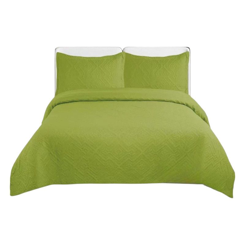 GENERICO - Cobertor De Verano 15 Plazas Quilt + 1 Funda Cubrecama 180x230cm Verde