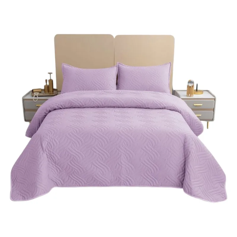 GENERICO - Cobertor De Verano 15 Plazas Quilt + 1 Funda Cubrecama 180x230cm Lila