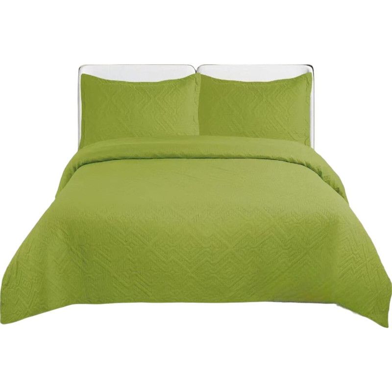 GENERICO - Cubrecama De Verano King 250x270cm Colcha + 2 Fundas Cobertor Verde