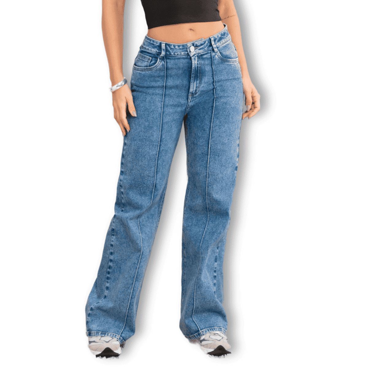 TRUCCOS JEANS - Jeans Wide Leg Mujer Azul Tiro Alto Elasticado  T22107832