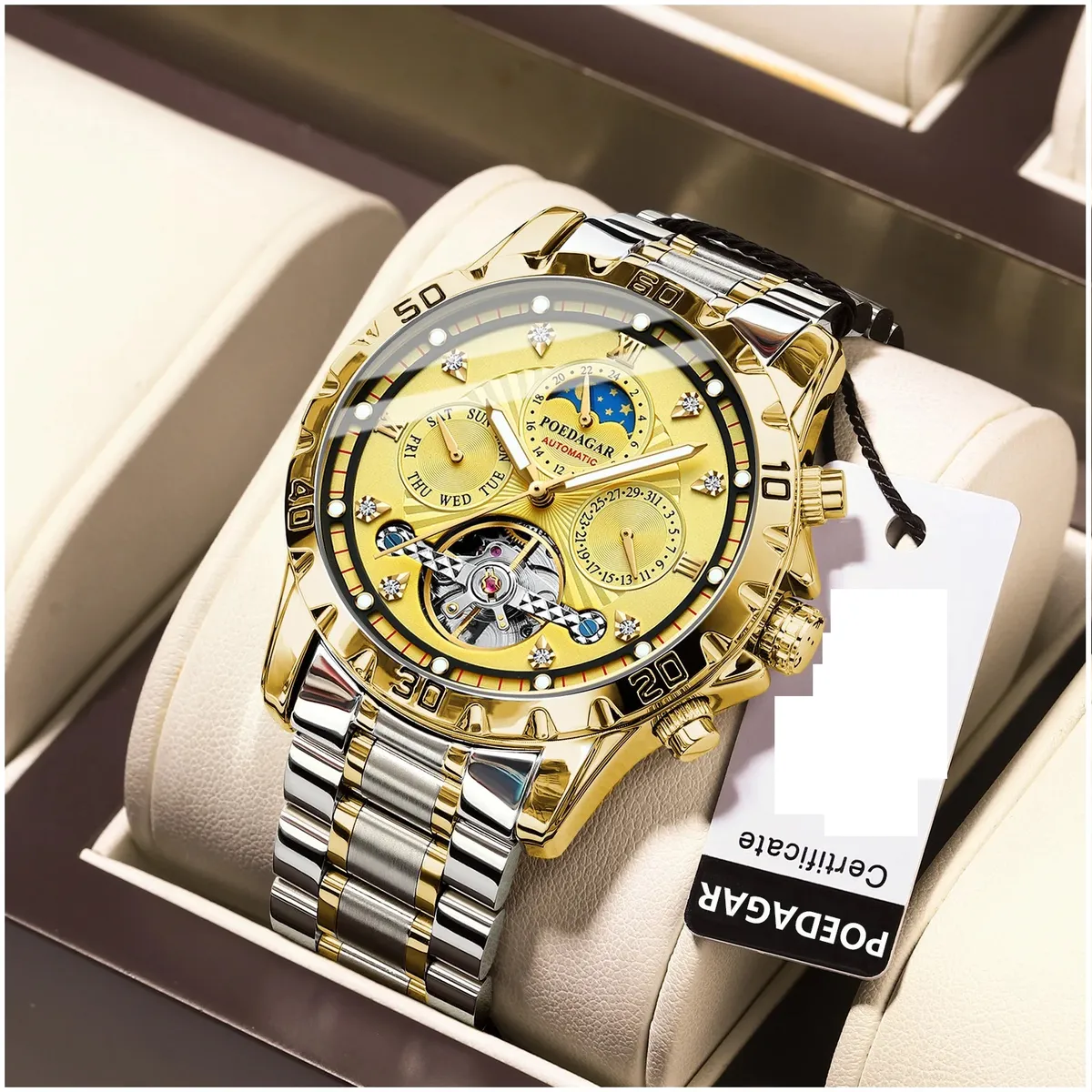 STARTECHOFFICE - Reloj Automático Mecánico para Hombre Visualización Completa