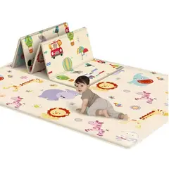 GENERICO - Alfombra antigolpes bebé plegable reversible 180x120 cm